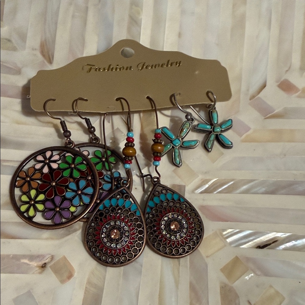 Any offers accepted 🎉Colorful Floral and Teardrop Earrings Set